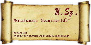 Mutshausz Szaniszló névjegykártya